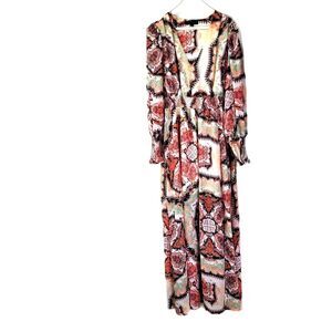 INC Smocked Puff-Sleeve Maxi Dress, SMALL